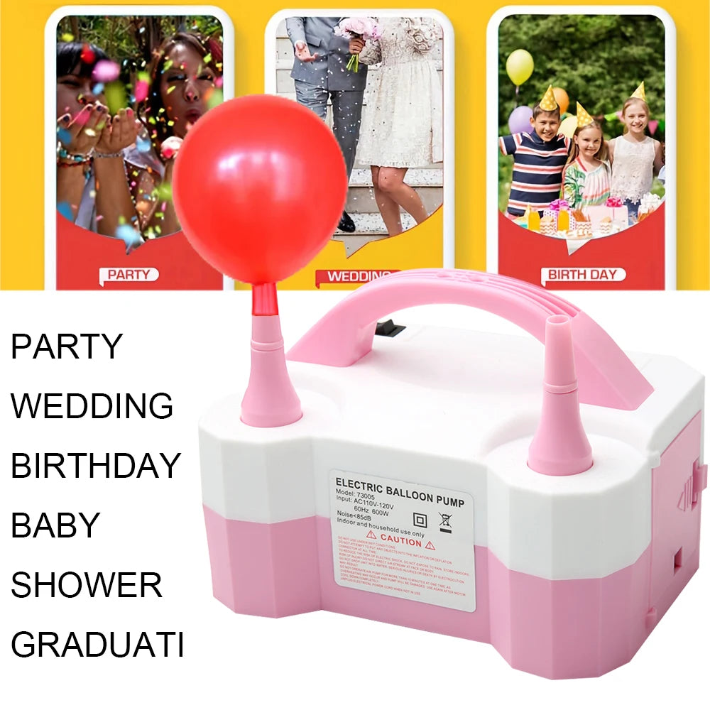 Pompe à ballons électrique rose avec divers thèmes de fête comme mariage et anniversaire