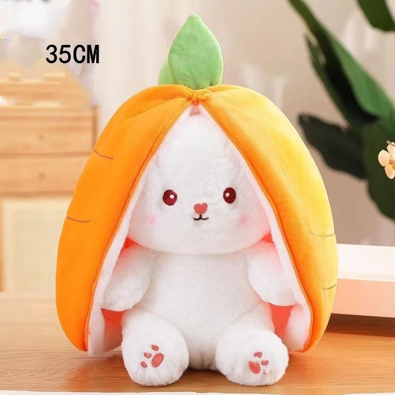 Kawaii Fruit Bunny Plush Toy - Cute Carrot & Strawberry Design