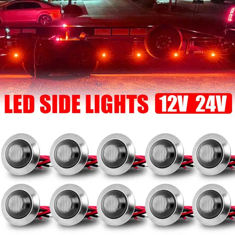 LED Side Marker Lights with Smoke Lens for Trucks, Trailers, Boats & RVs