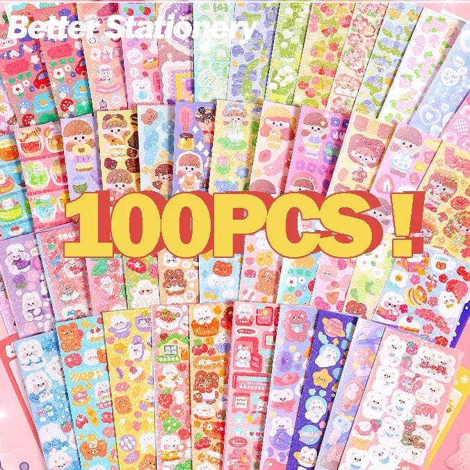 Kawaii Laser Sticker Pack for Scrapbooking and DIY Crafts