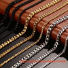 Stainless Steel Cuban Link Necklace for Men and Women