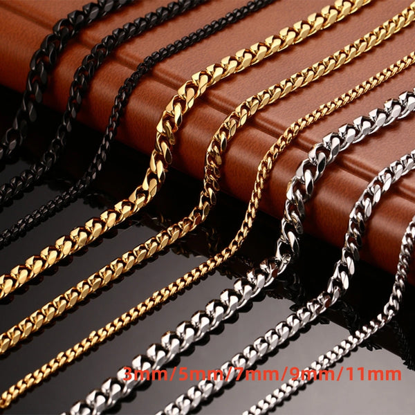 Edelstahl Cuban Link Halskette für Herren und Damen