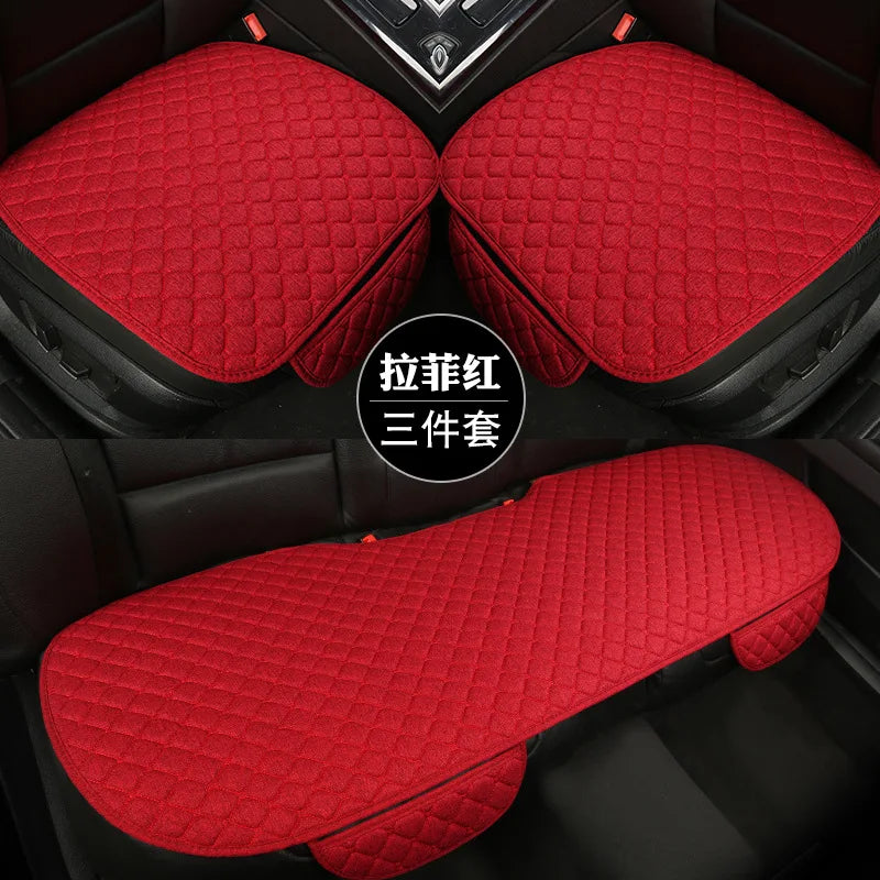 Breathable Linen Front Car Seat Cover