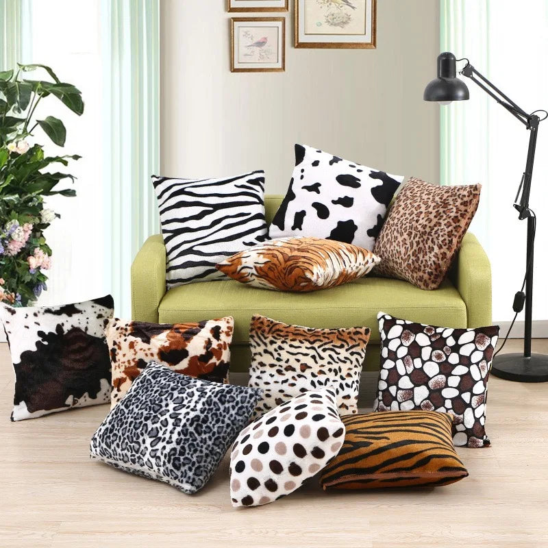 Leopard Print Throw Pillow Covers (Set of 2)