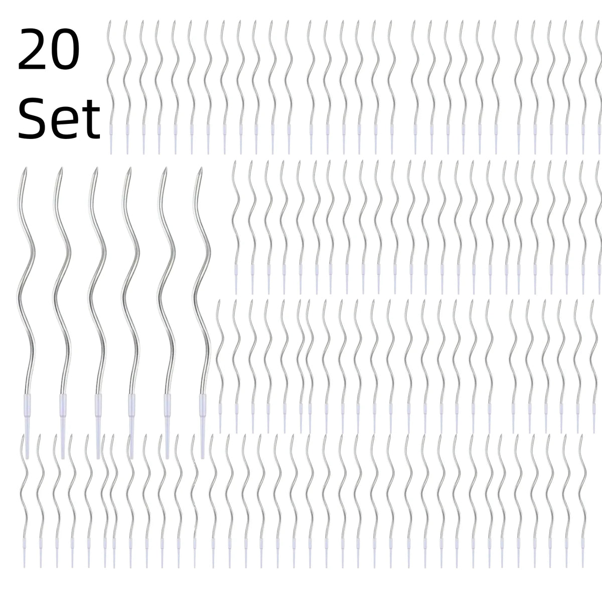 Spiral Birthday Cake Candles, Set of 6 Long Thin Decorative Candles for Cakes and Desserts