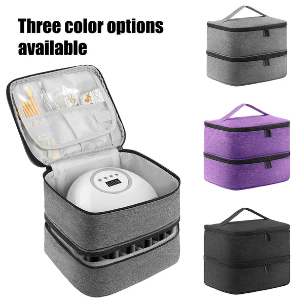 Double-Layer Portable Nail Polish Organizer