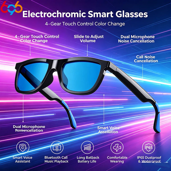 Smart Audio Glasses with AI Translation & Color-Changing Lenses