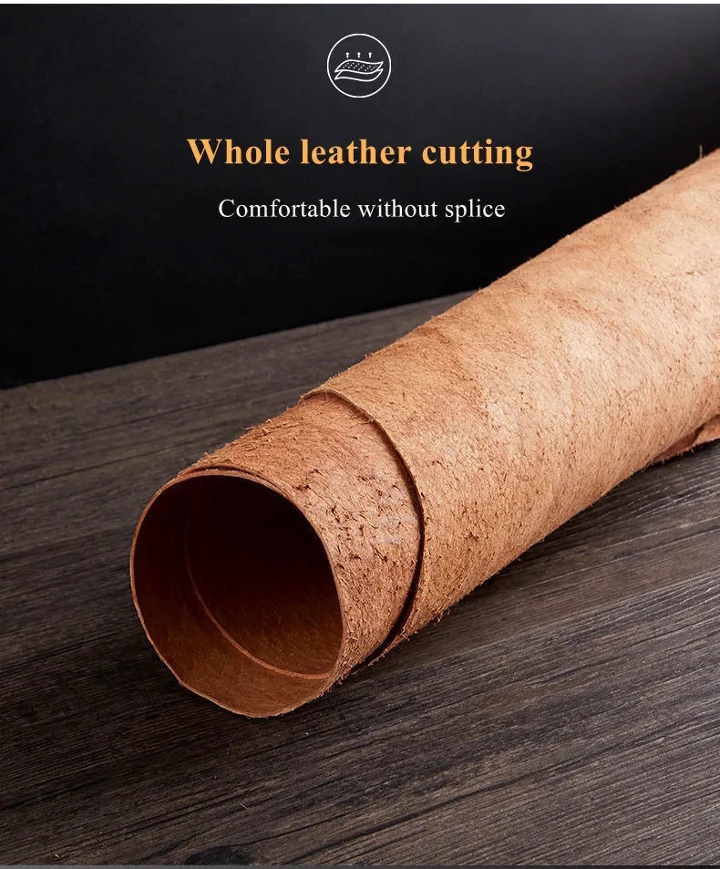 Roll of whole leather cutting for comfortable insoles without a splice