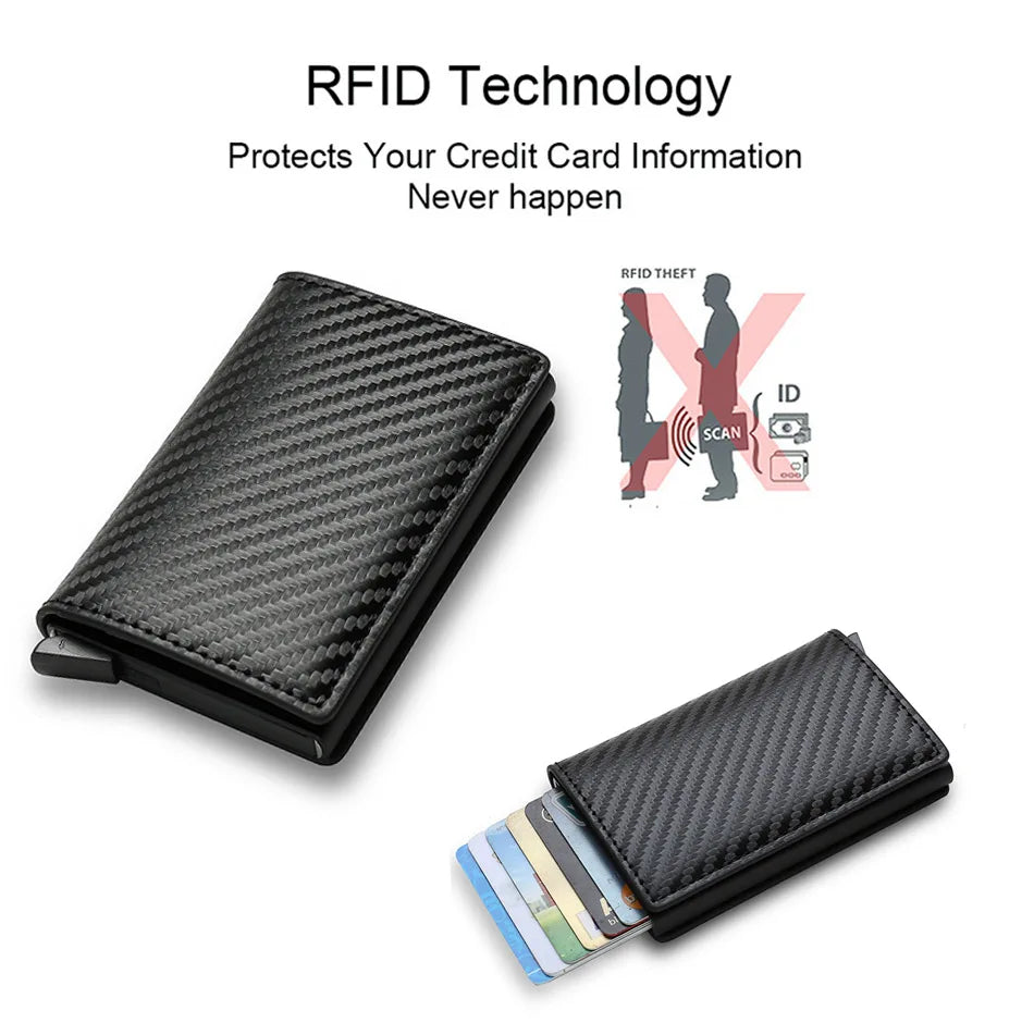 Porte-Carte en Fibre de Carbone Anti-RFID