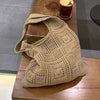 Handwoven Knit Shoulder Bag with Open-Weave Design