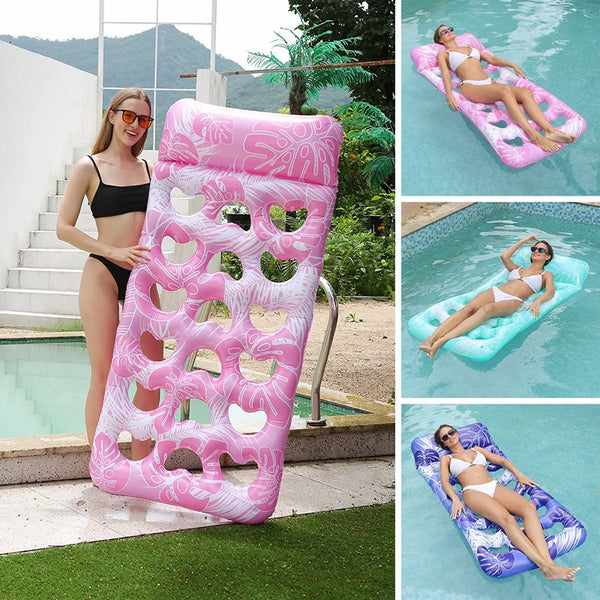 Aufblasbarer Pool-Lounger mit Kopfstütze