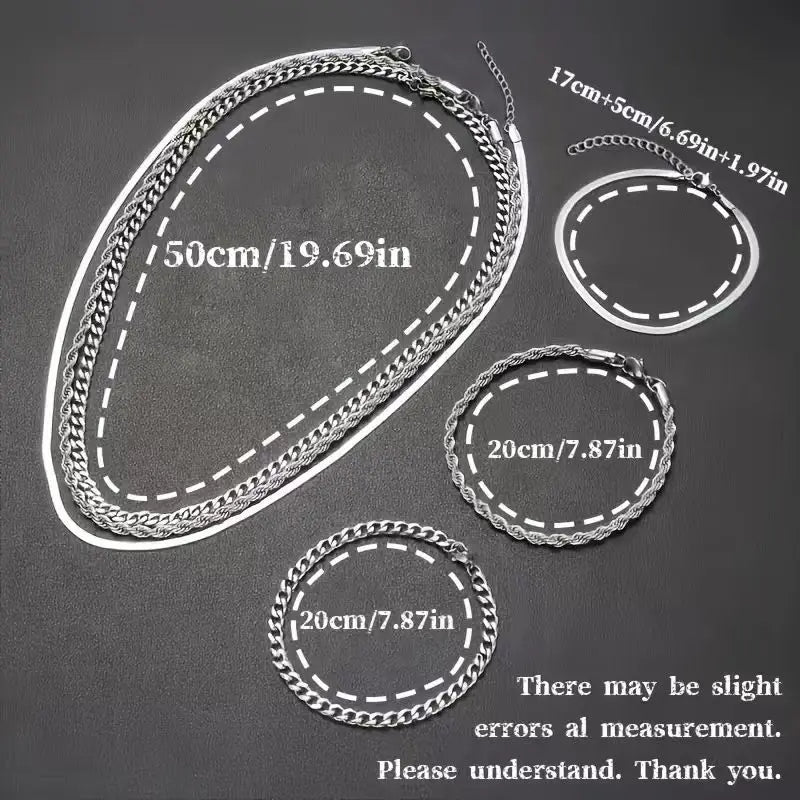 Unisex Stainless Steel Jewelry Set
