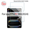Two tempered glass screen protectors for an iPad Pro 11 M4 (2024) device.
