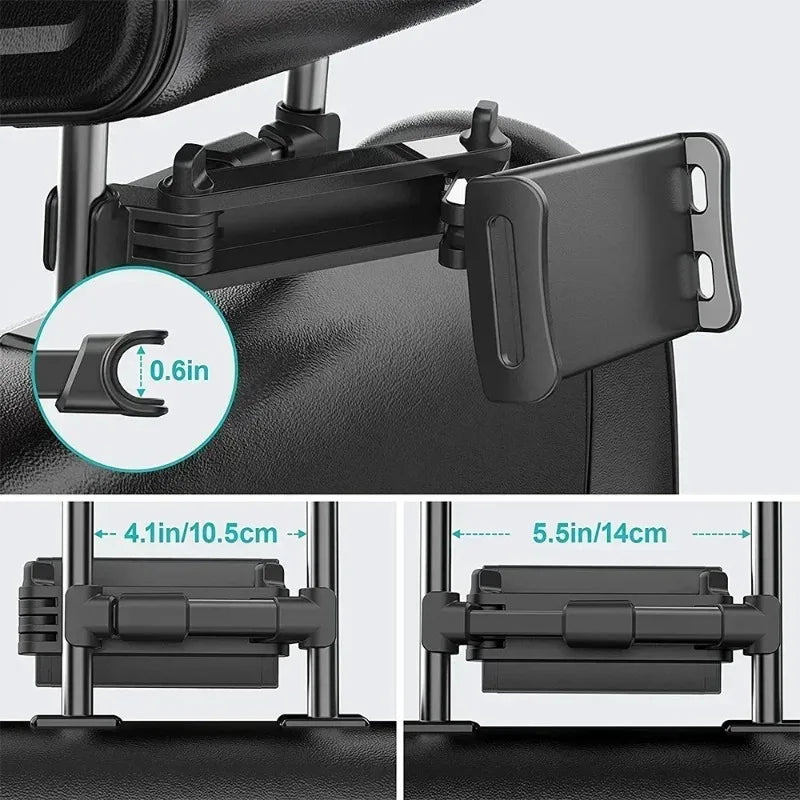 360° Universal Car Headrest Tablet &amp; Phone Mount