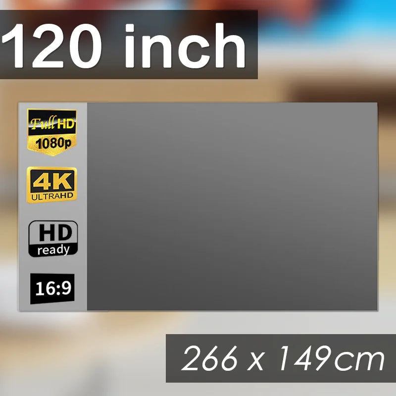 Pantalla de Proyector Plegable y Portátil - Antirreflejos 16:9