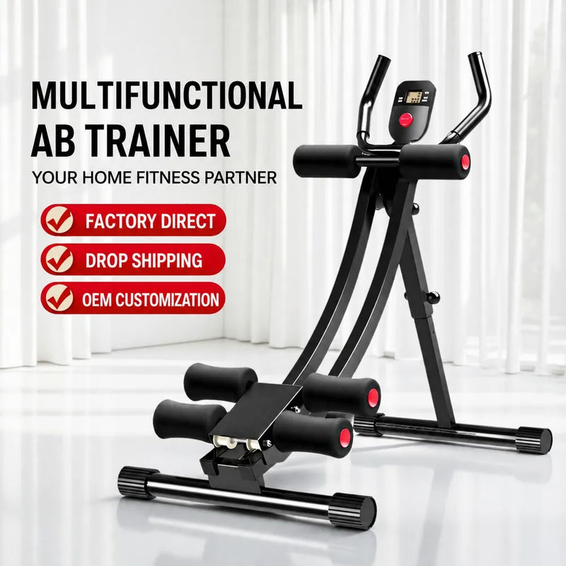 Klappbarer Bauchtrainer mit LCD-Display