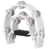 White double-layer half moon tambourine with hand bells