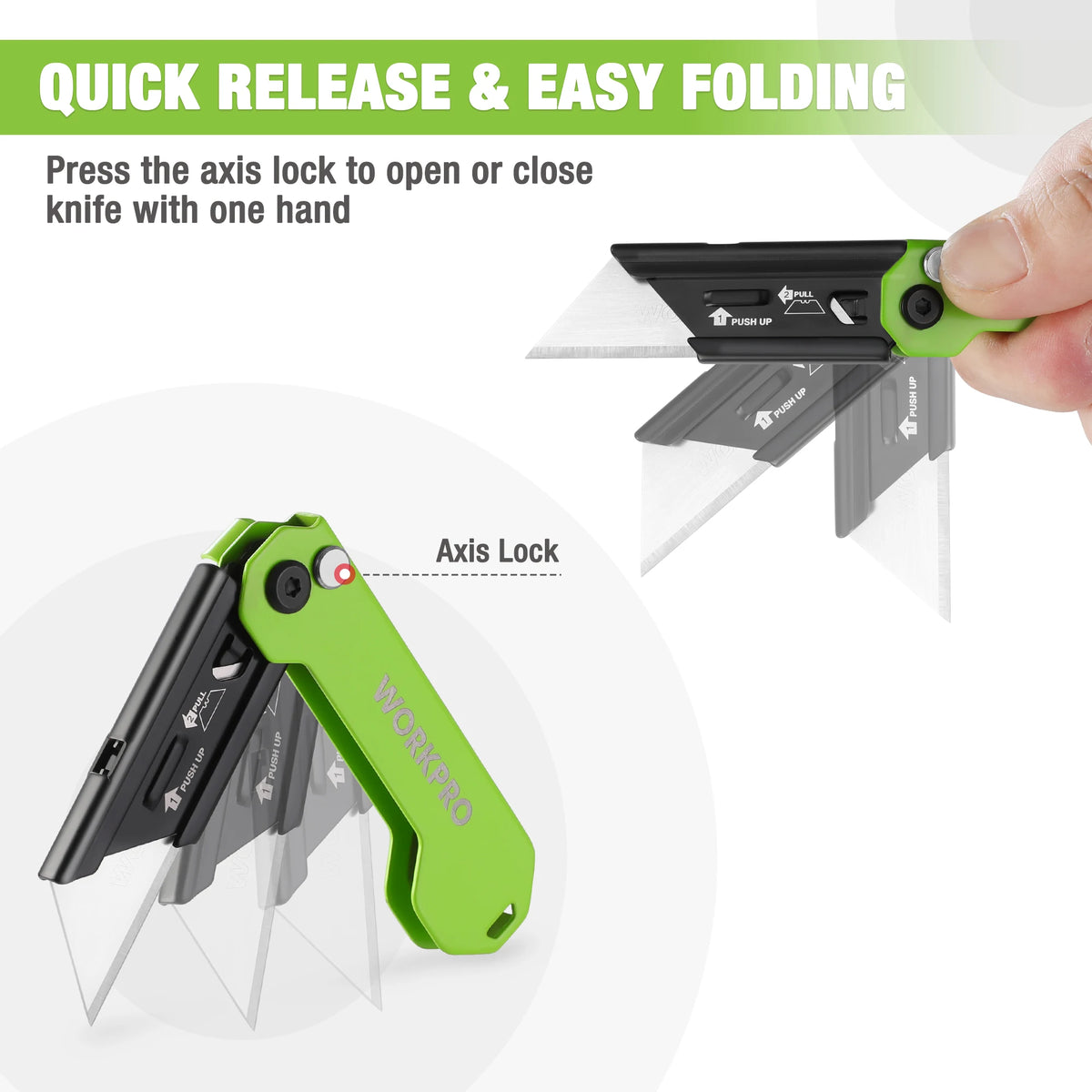 Folding Utility Knife 3-Pack with Quick-Change Blades and Belt Clip