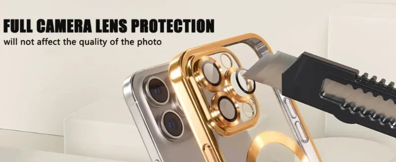 Clear Magnetic iPhone Case with Camera Lens Protector