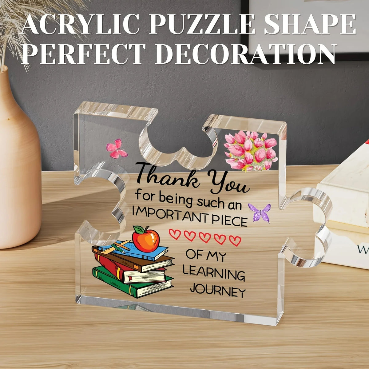 Placa Puzzle de Acrílico Personalizada para Maestros