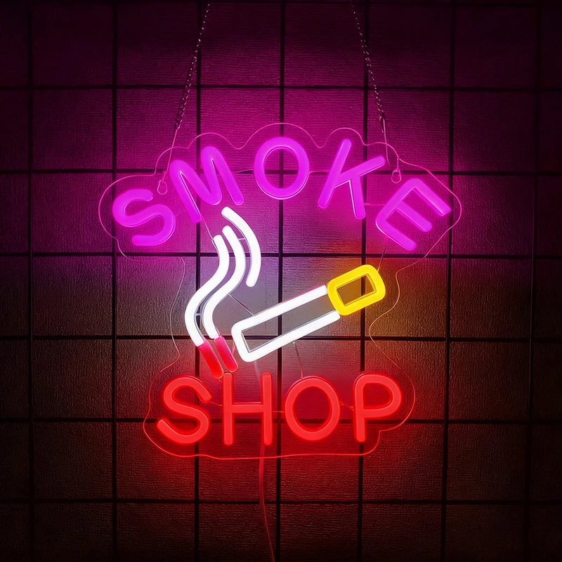 Cigar-Themed LED Neon Wall Sign