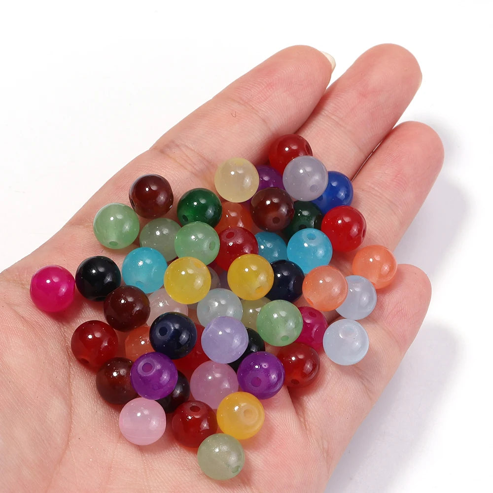 Colorful Round Glass Beads for Jewelry Making