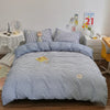 100% Cotton Duvet Cover Set with Plaid Stripe – Breathable & Skin-Friendly