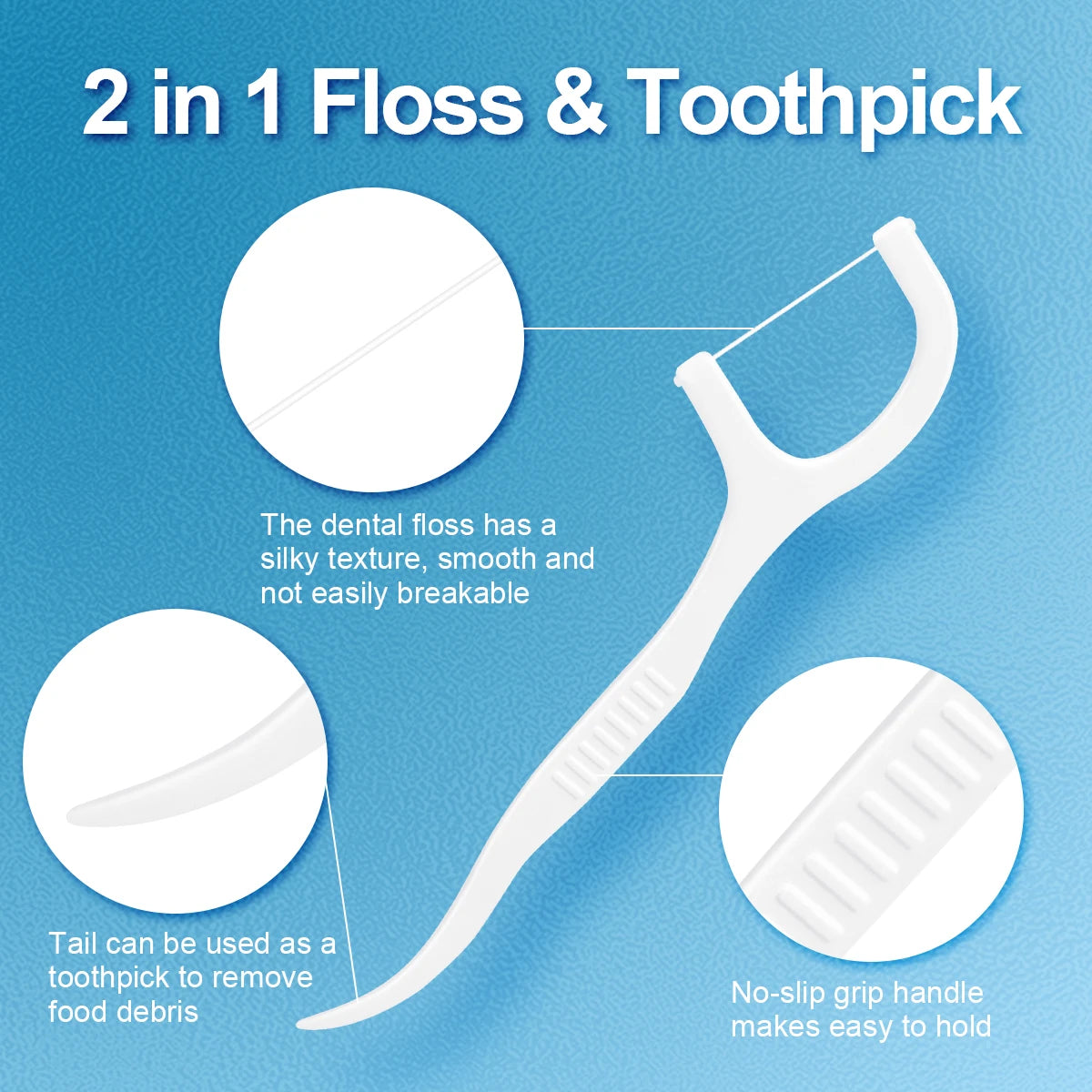 Fine Sliding Dental Floss Picks with Storage Box