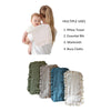 Soft Muslin Gauze Burp Cloths with Ruffle Trim (4-Pack)