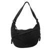 Black lightweight nylon crossbody bag with an adjustable strap.