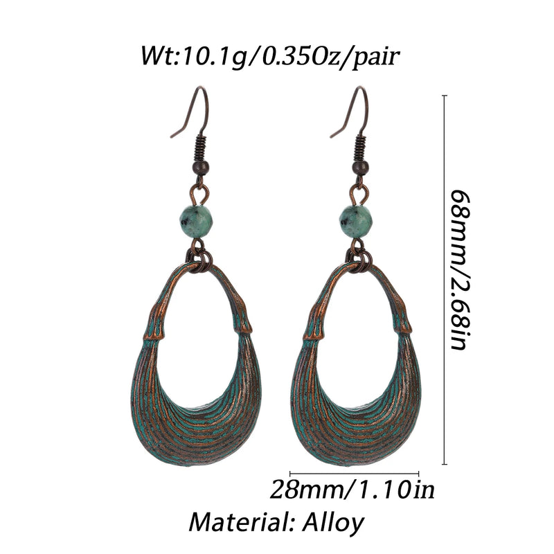 Boho Turquoise Geometric Drop Earrings