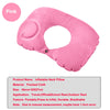 Pink inflatable U-shaped neck pillow for travel, office, or school rest