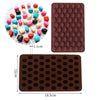 A silicone mold tray with numerous small, round cavities for making candles, soap, or chocolate.