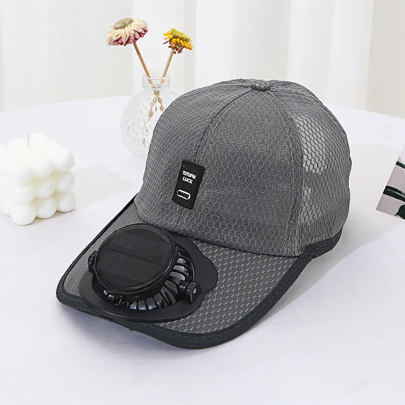 Solar-Powered Cooling Fan Baseball Cap
