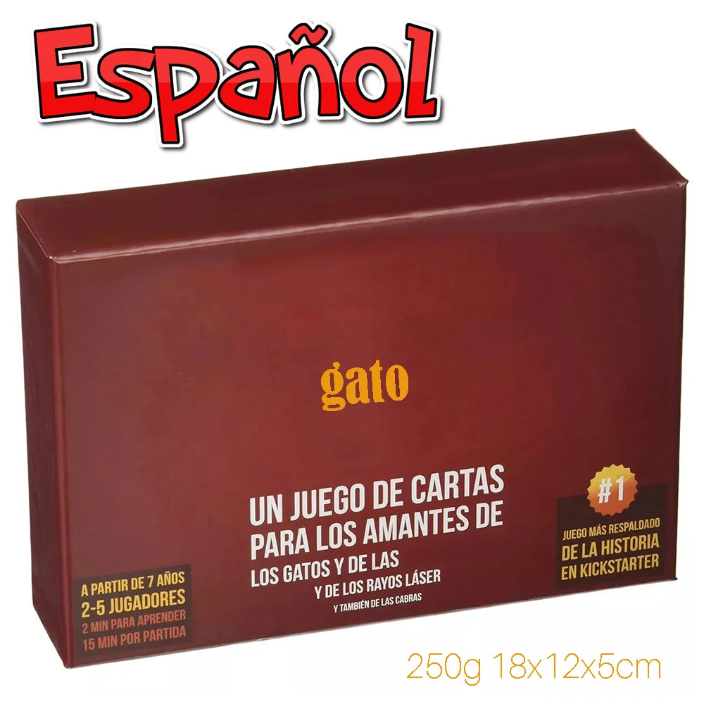 A box of a card game titled gato for lovers of cats and their claws