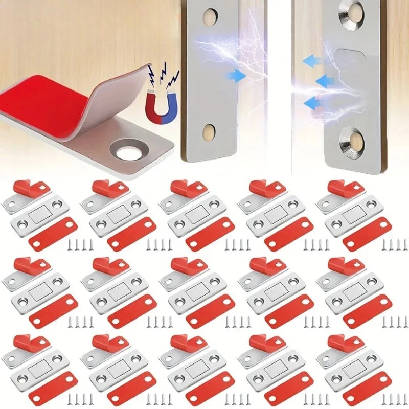 Invisible Magnetic Cabinet Door Catch with Adhesive Mounting