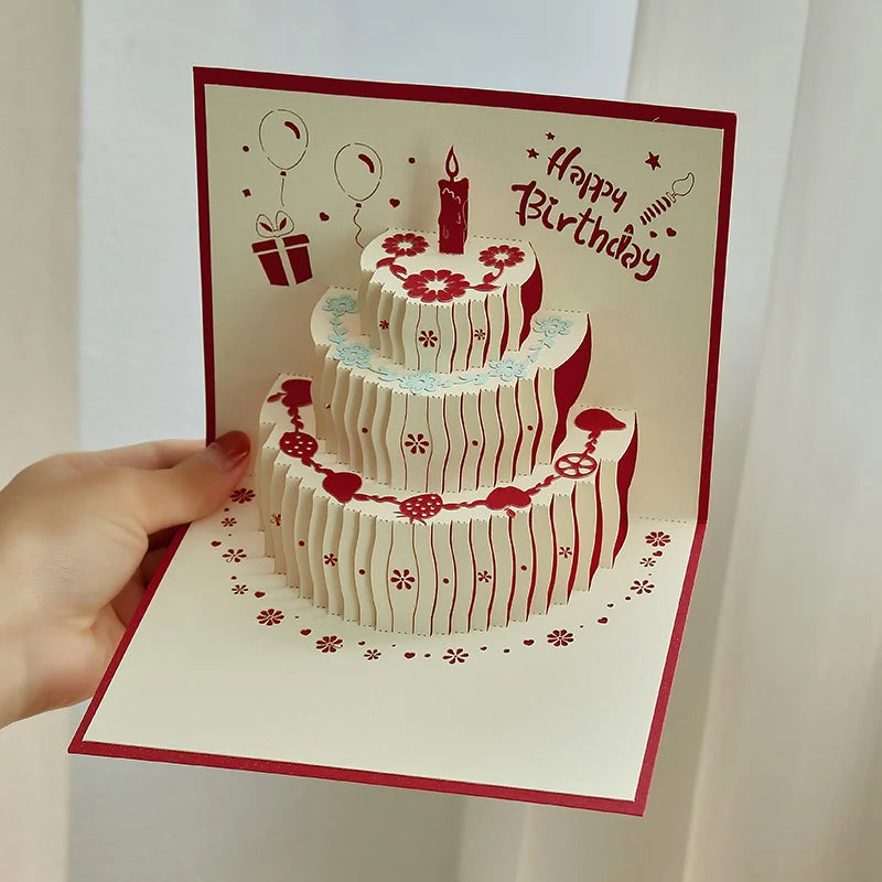 3D Pop-Up Birthday Cake Greeting Card