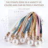 A set of pearl and rope curtain tie-backs in a variety of colors, displayed on a white background.
