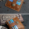 Handcrafted Cowhide Leather Card Wallet with Coin Pocket