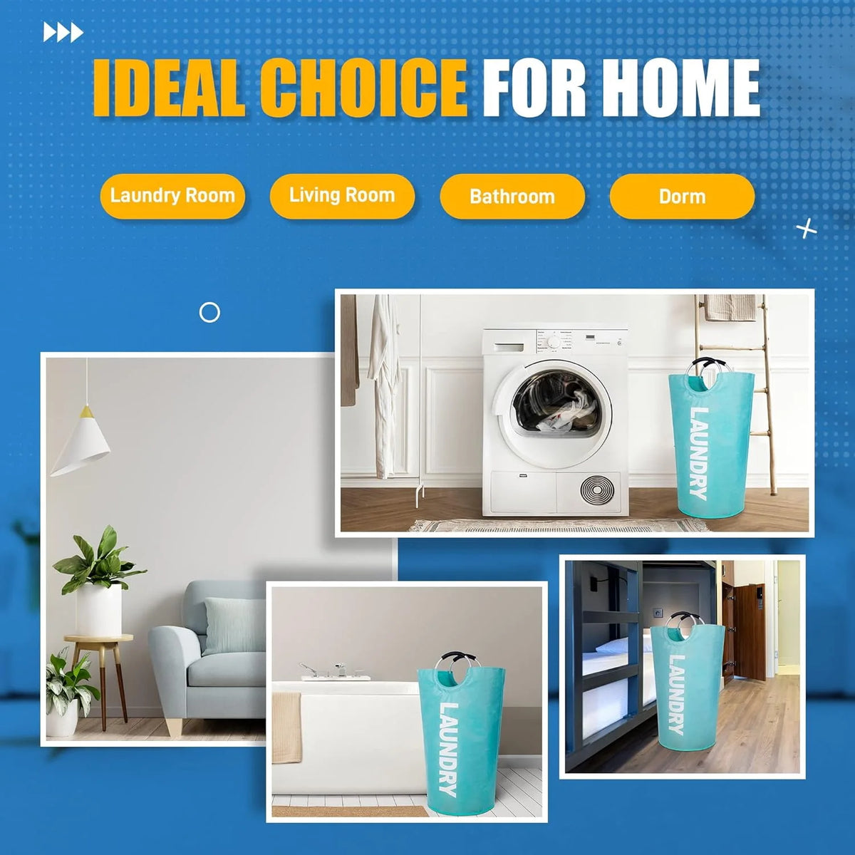 Collapsible Laundry Hamper with Padded Handles