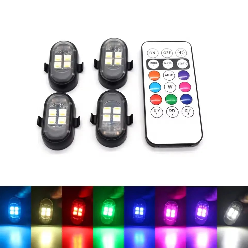 Rechargeable RGB Car Atmosphere Light with Remote