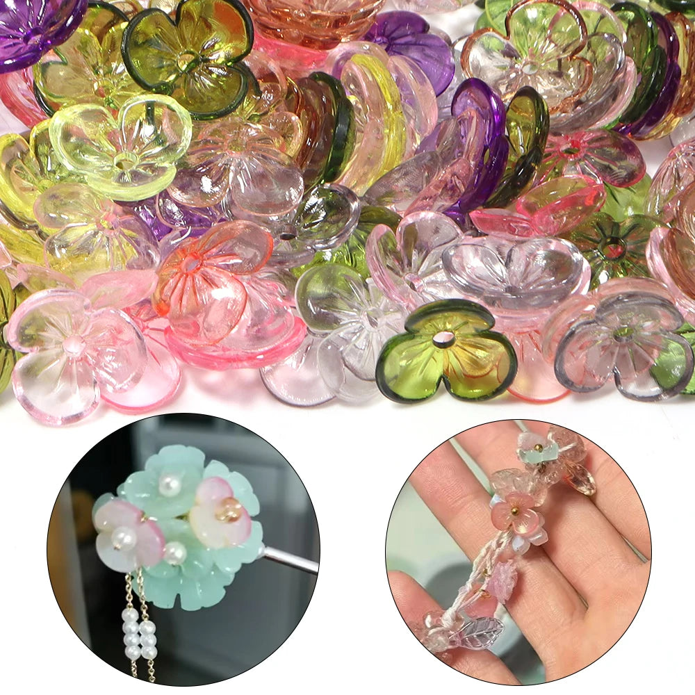 Floral Resin Bead Caps for Jewelry Making