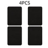 Four black iron-on fabric patches for clothing repair and DIY decor