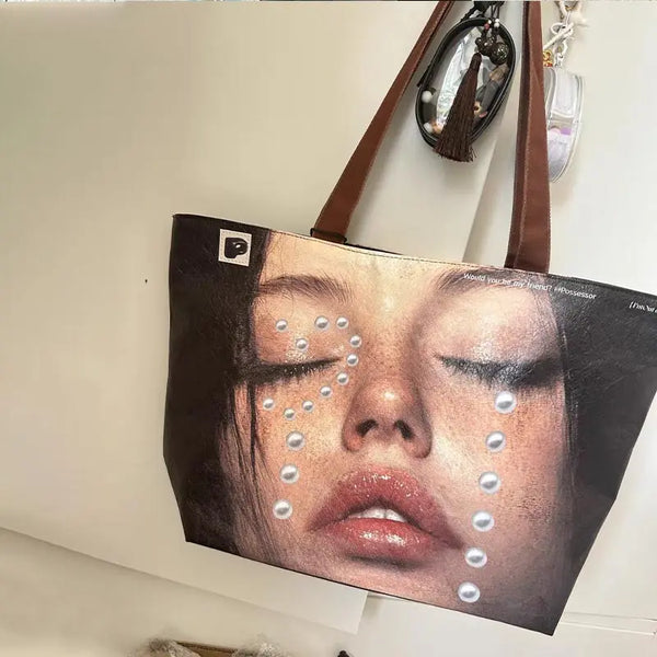Classic PU Leather Tote Bag with Interior Zipper Pocket