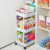 3-Tier Plastic Utility Cart with Lockable Wheels