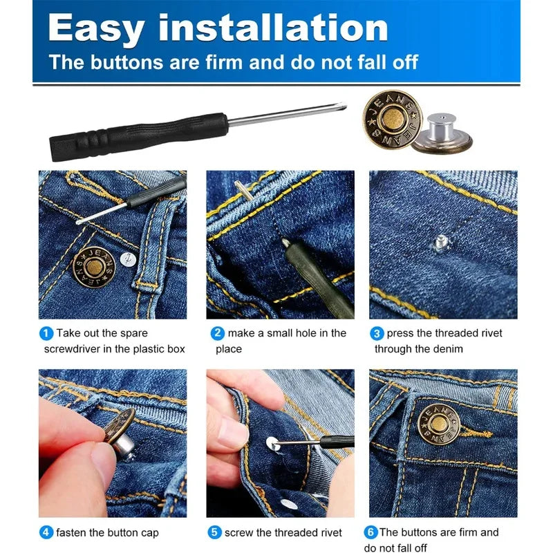 17mm Metal Snap Button Replacement Kit