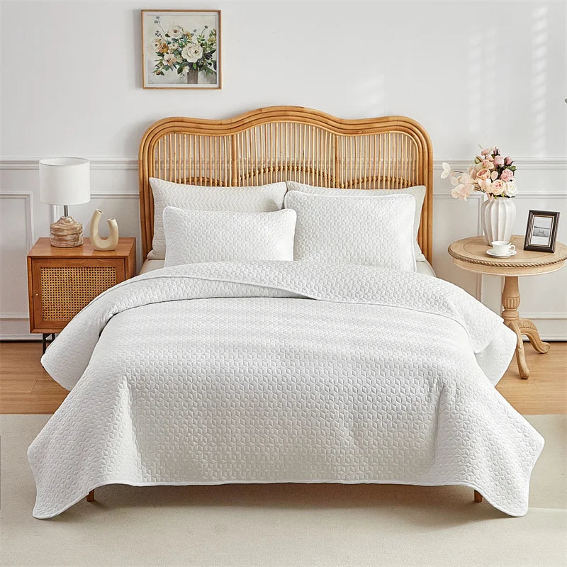 Quilted Plaid Coverlet Bedspread