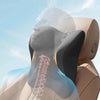 A translucent silicone headrest and lumbar support cushion designed for memory foam car seating.
