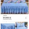 4-Piece Royal Blue Bedding Set with Bed Skirt and Pillow Covers