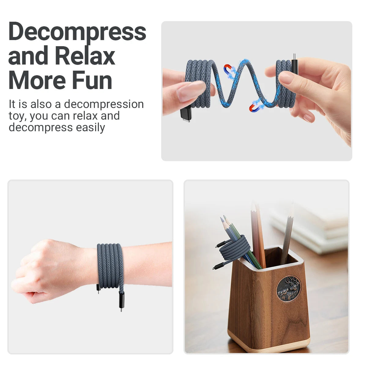 Magnetic USB-C to USB-C Fast Charging Cable (100W)